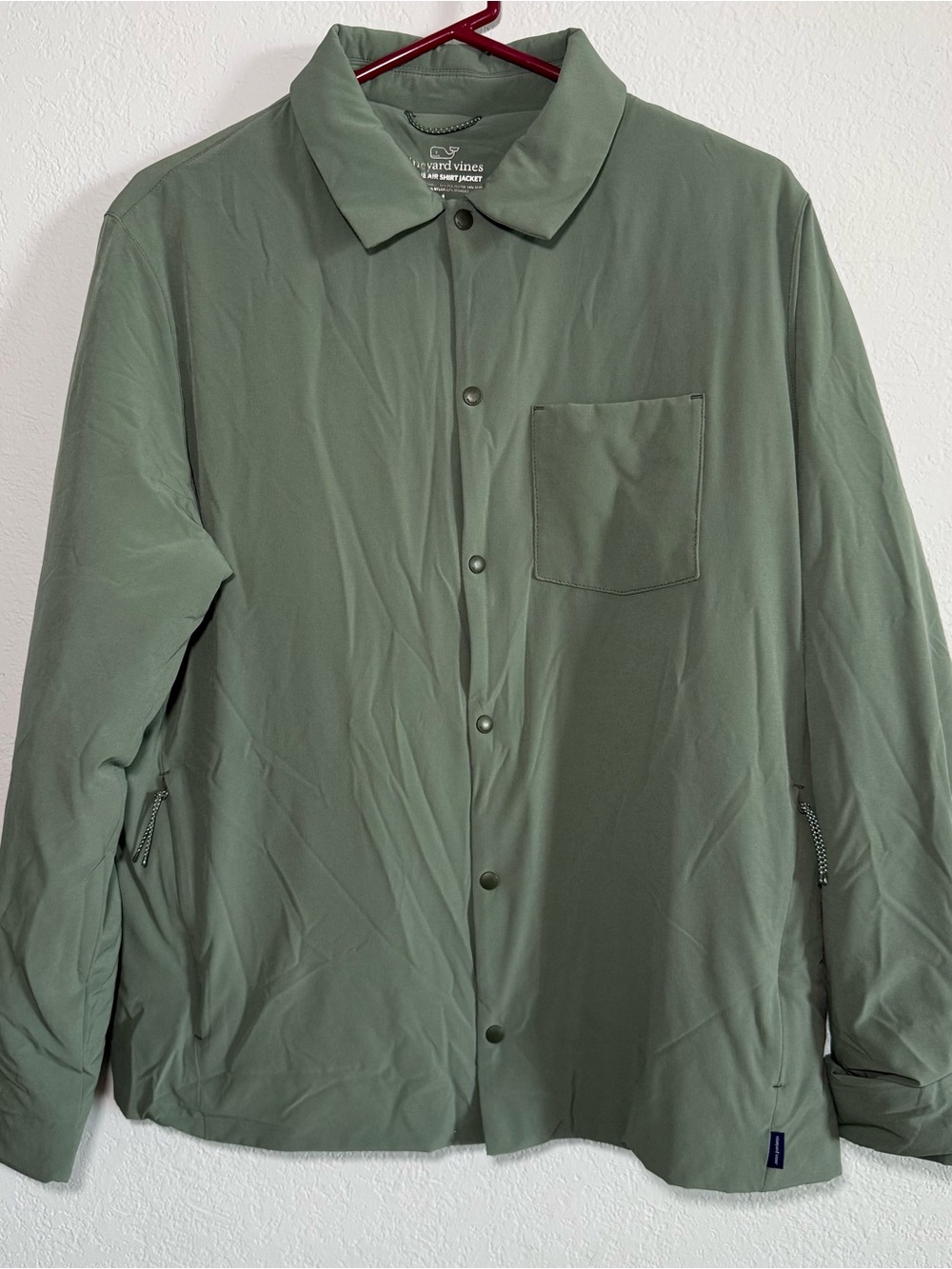 Vineyard Vines Marine Air Shirt Jacket Mens Medium Green Snap Front Lightweight